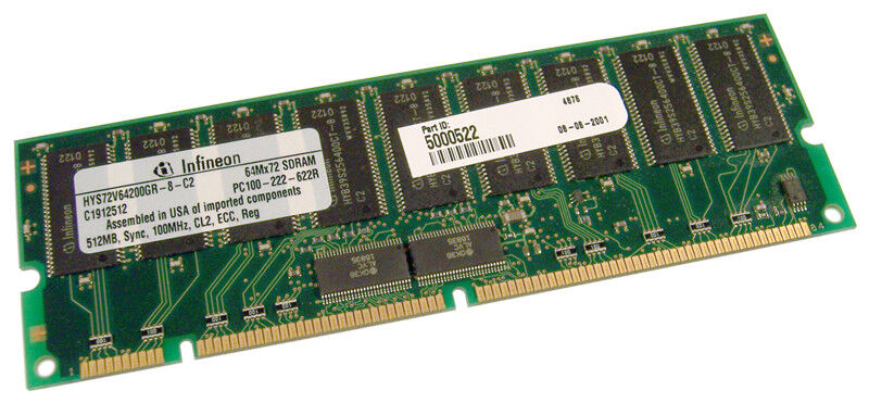 HP 512MB PC100Mhz CL2 ECC Reg Sdram Memory / 110959-042 // (USED) สินค้ารับประกัน โดย บริษัท อะไหล่เซิร์ฟเวอร์ จำกัด