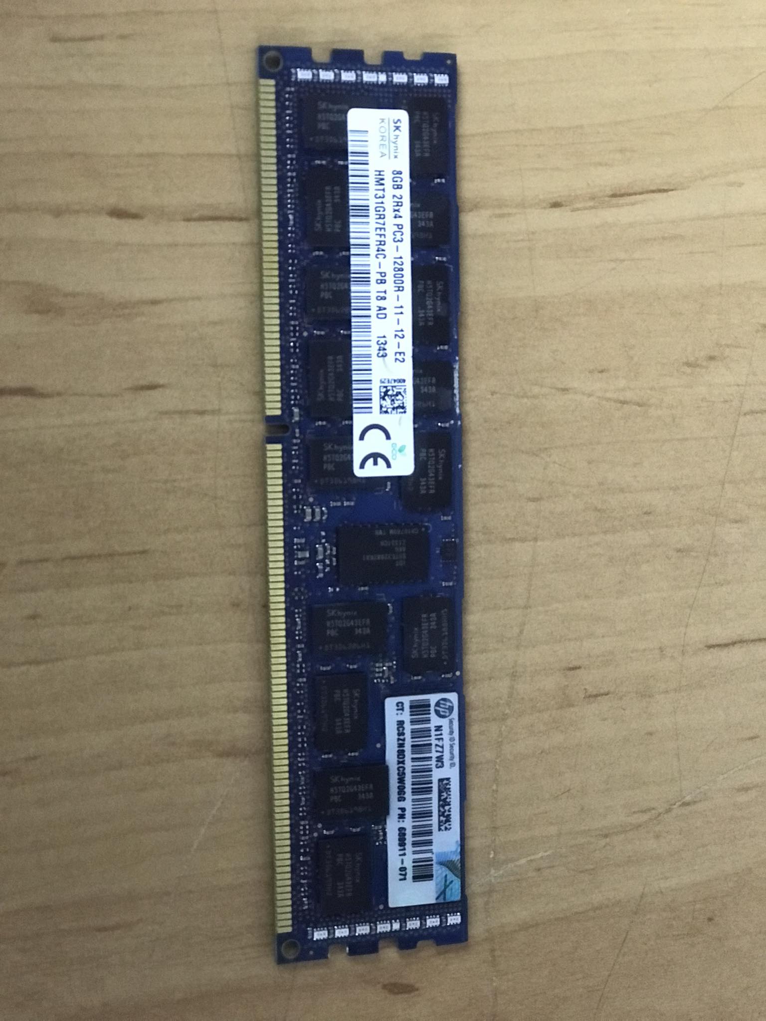 ้HP (SK Hynix) 8GB PC3-12800R RAM Memory , 689911-071, HMT31GR7EFR4C-PB, 8GB 2Rx4 PC3-12800R (Used) // สินค้ารับประกัน โดย บริษัท อะไหล่เซิร์ฟเวอร์ จำกัด