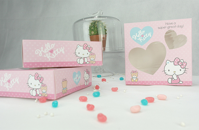 กล่องชิฟฟ่อน ฮัลโหล คิตตี้ 001 (สีชมพูหัวใจ)