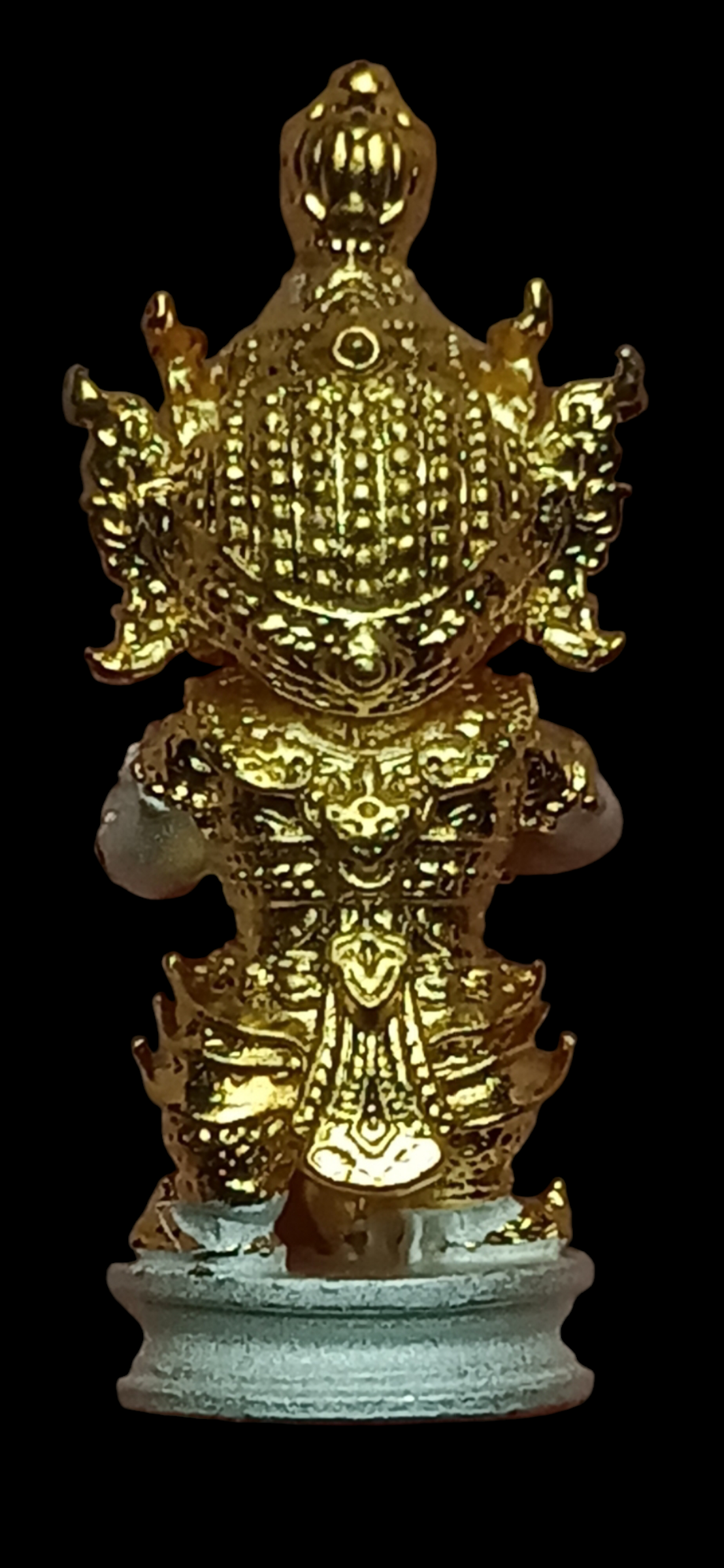 กุเวรน้อยร้อยล้าน เทอม 2 สูง 2.5 ซม. เนื้อสัมฤทธิ์ชุบ 2 K อาจารย์ไกรเดช คุ้มปู่เวสมหามนต์ 2562 Kuwen Noi Roi Lan 2562