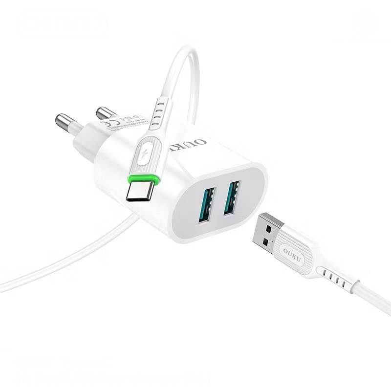 Q46T TYPE-C 3A DUAL USB FAST CHARGER