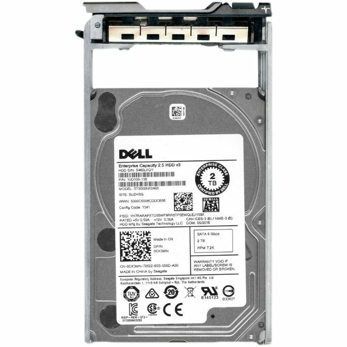 Dell 2TB 7.2K SATA 6G 2.5" HDD Hard Disk Server // 0CK3MN / ST2000NX0403 / 1VD100-136 (Used) // สินค้ารับประกัน โดย บริษัท อะไหล่เซิร์ฟเวอร์ จำกัด