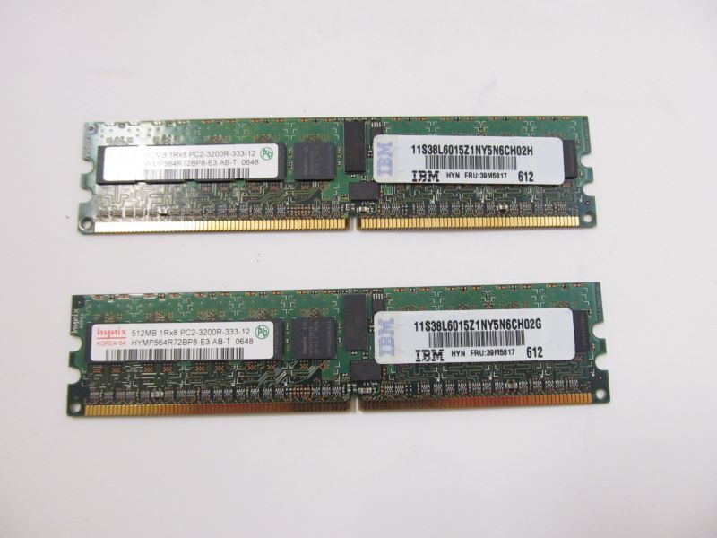 IBM 512MB 1Rx8 PC2-3200R Ecc DDR2 Dimm zj Ram / 39M5817 / 38L6015 (Used) // สินค้ารับประกัน โดย บริษัท อะไหล่เซิร์ฟเวอร์ จำกัด