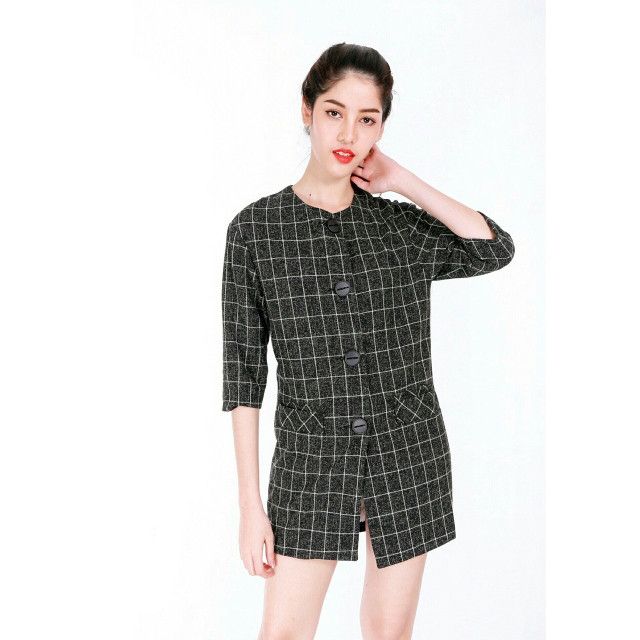 เสื้อมินิโค้ทแขน5ส่วน Peta Coat #5128