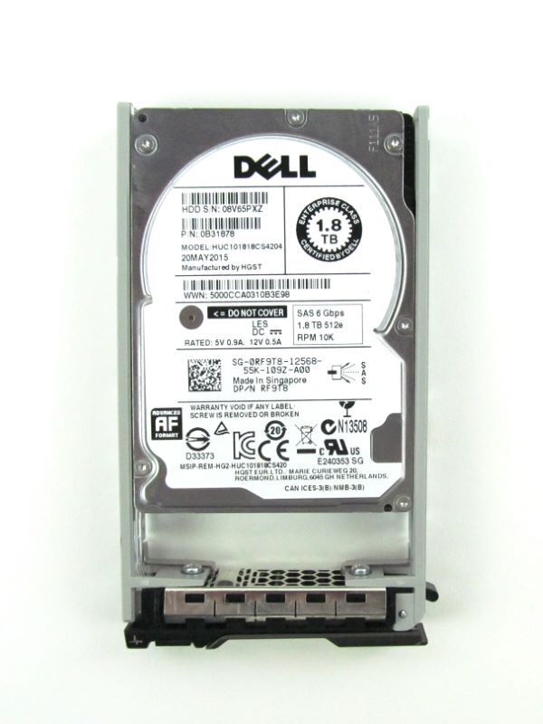 Dell 1.8TB 10K SAS Hard Drive 2.5" 6Gbps / 0RF9T8 / HUC101818CS4204 // (USED) สินค้ารับประกัน โดย บริษัท อะไหล่เซิร์ฟเวอร์ จำกัด