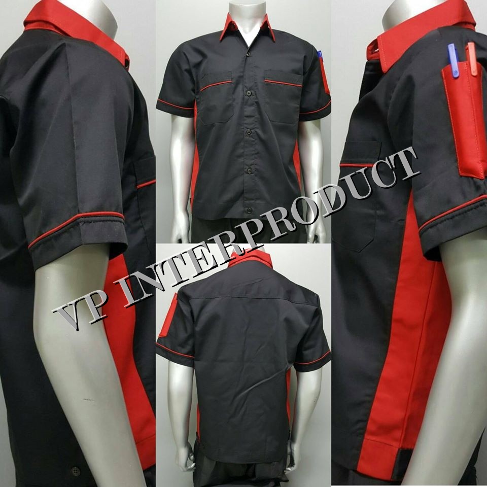 เสื้อช่าง 2 สี เเขนสั้น ผ้าคอมทวิว ไซร์ M-XXL มีสต็อก สินค้าจากโรงงานมาเอง