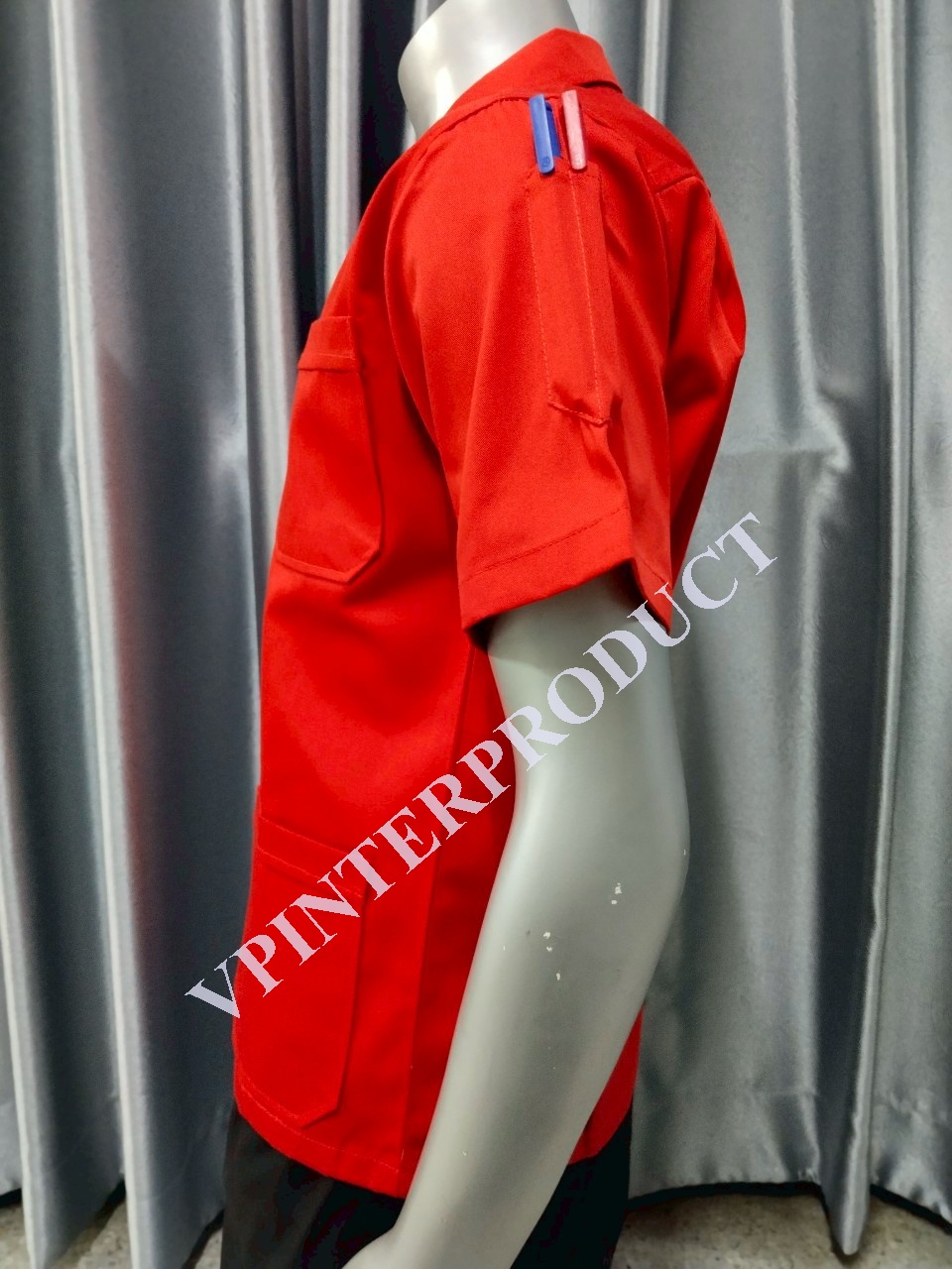 เสื้อช็อปสีพื้น แขนสั้น เสื้อช่าง ขนาด S-2XL ผ้าคอมทวิว รับปักโลโก้