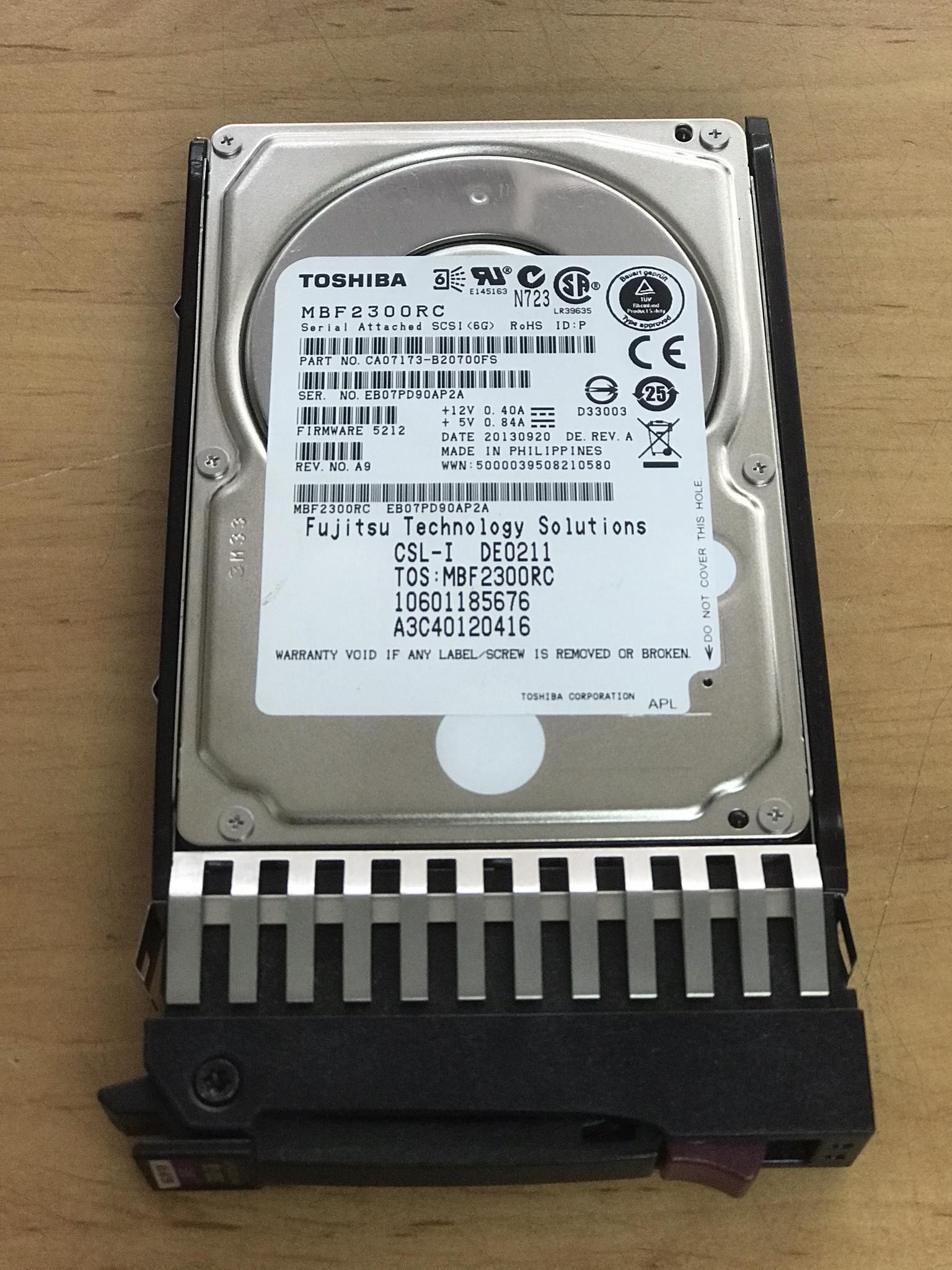 Fujitsu / Toshiba 300GB 10K 6G SAS-2 16MB 2.5'' , A3C40120416, MBF2300RC (Used) // สินค้ารับประกัน โดย บริษัท อะไหล่เซิร์ฟเวอร์ จำกัด