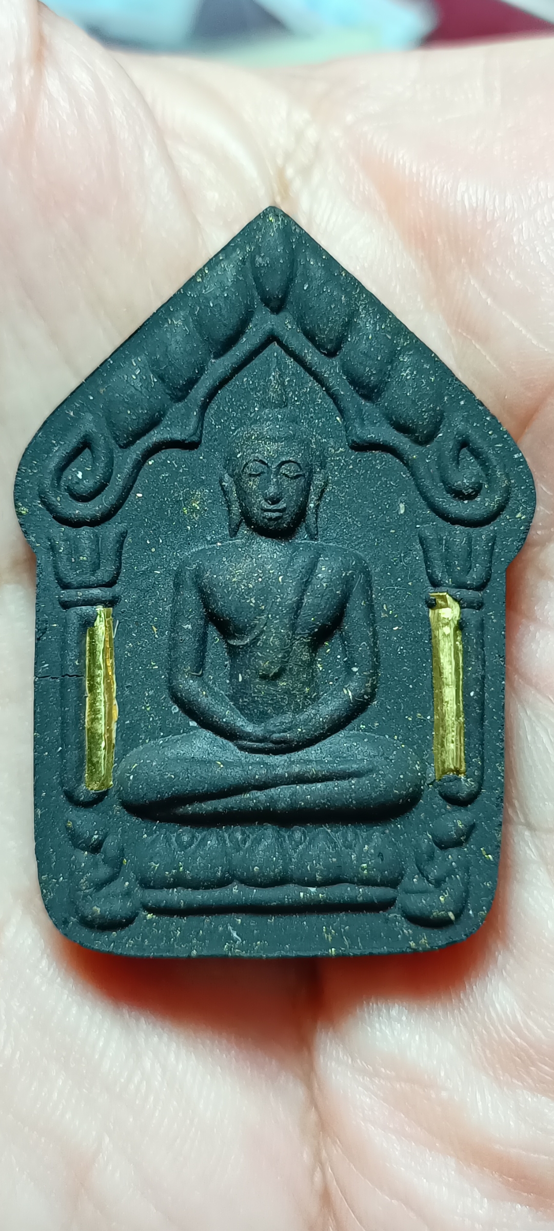 ขุนแผน พรายนิลกาฬ ญาท่านเขียน ฝังพลอยเสกและผงระไบ ตะกรุดทองคำ 2 ดอก พิมพ์ใหญ่