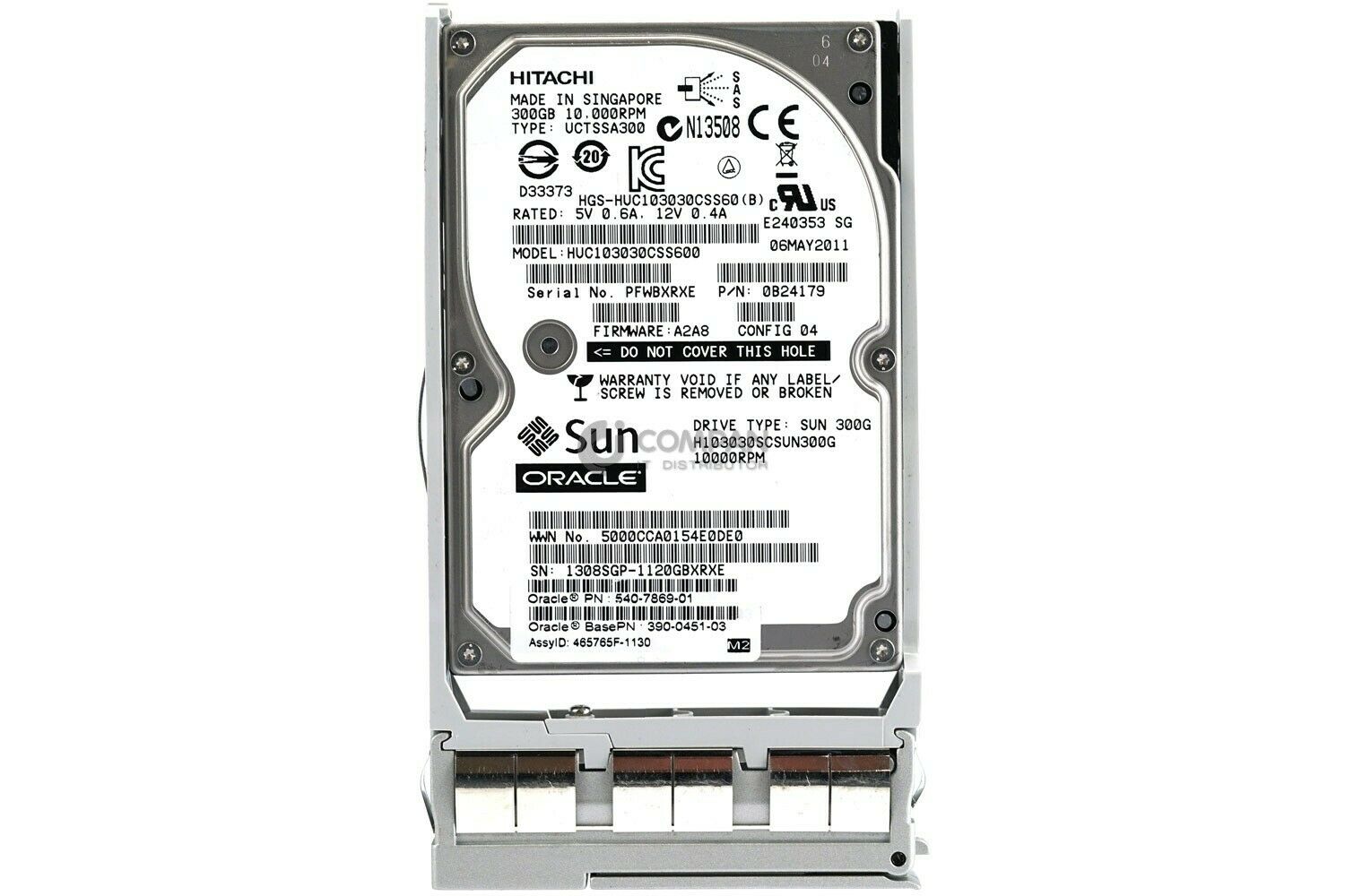 SUN 300GB 10K 6G SAS 2.5" SFF SAS2 Hard Drive No Tray // 540-7869-01 / 390-0451-03 / HUC103030CSS600 / 0B24179 (Used) // สินค้ารับประกัน โดย บริษัท อะไหล่เซิร์ฟเวอร์ จำกัด