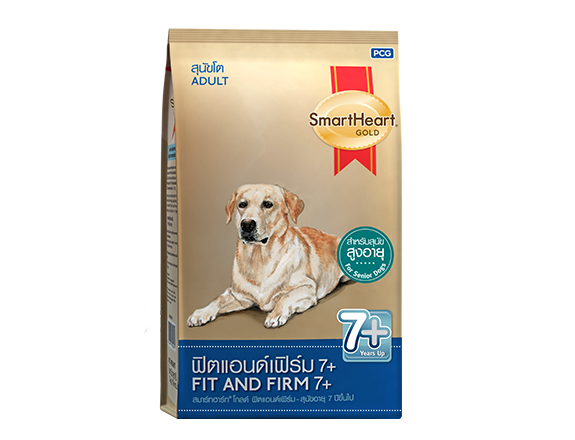 Smartheart Gold Fit and Firm Adult 7+ 1.5 kg สมาร์ทฮาร์ท โกลด์ ฟิตแอนด์เฟิร์ม อาหารสุนัขโต สูงอายุ (อายุ 7 ปีขึ้นไป) ขนาด 1.5 กิโลกรัม
