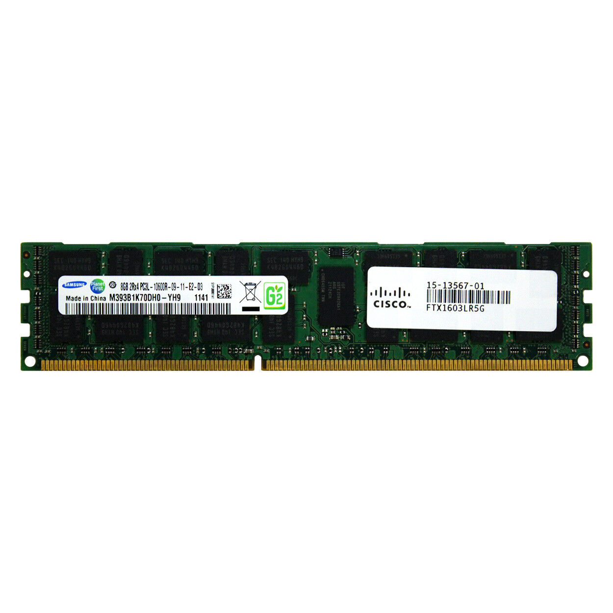 Cisco Genuine 8GB 2Rx4 PC3L-10600R DDR3 1333MHz 1.35V ECC RDIMM Memory RAM 1x8G // 15-13567-01 (Used) // สินค้ารับประกัน โดย บริษัท อะไหล่เซิร์ฟเวอร์ จำกัด