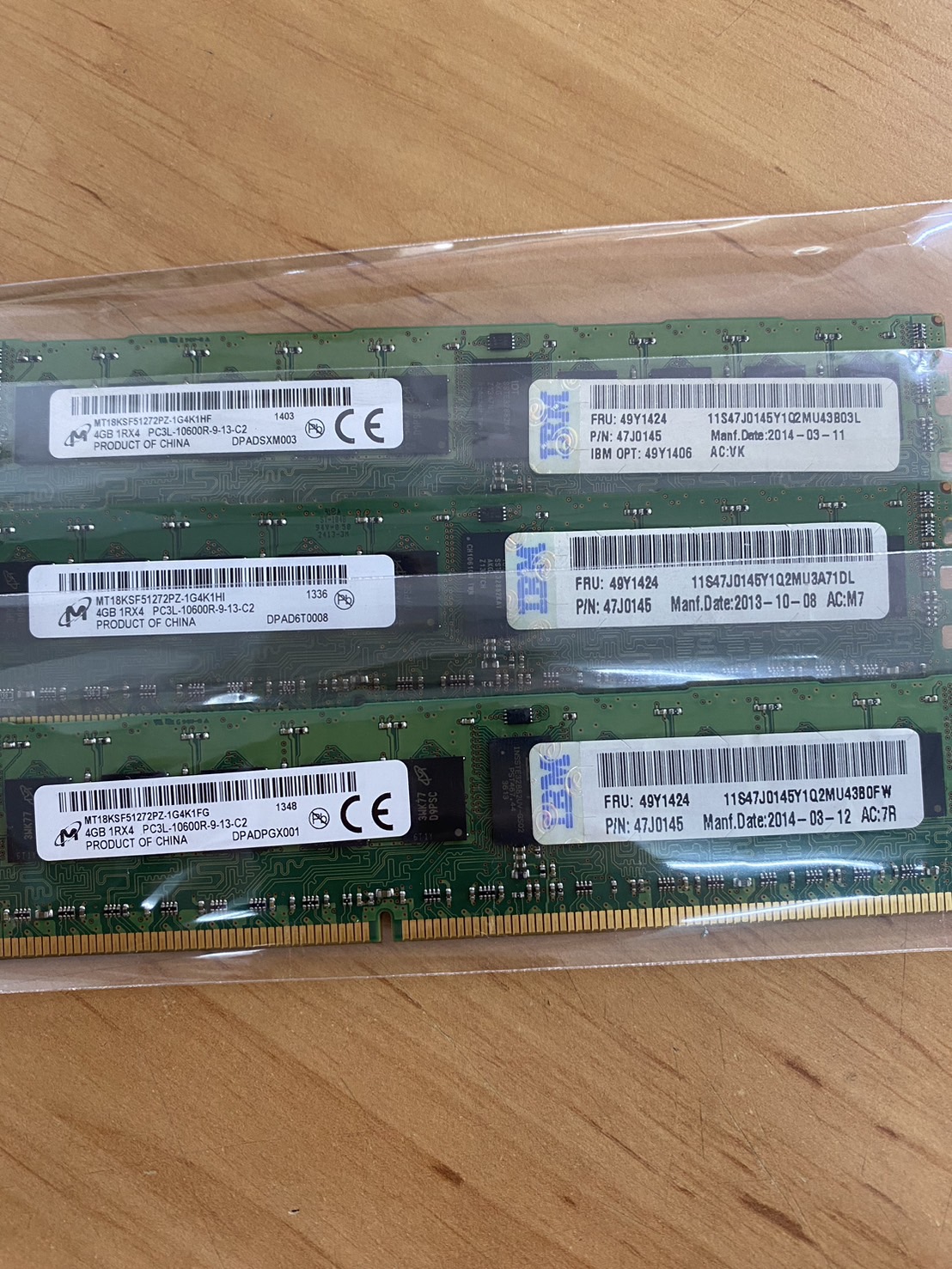 IBM 4GB 1Rx4 PC3L-10600R DDR3 1333MHz ECC REG Server RAM // 49Y1424 / 47J0145 (Used) // สินค้ารับประกัน โดย บริษัท อะไหล่เซิร์ฟเวอร์ จำกัด