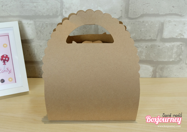 กล่องคุ๊กกี้ 500 กรัม กระดาษคราฟ หูหิ้ว( ไม่เจาะหน้าต่าง )