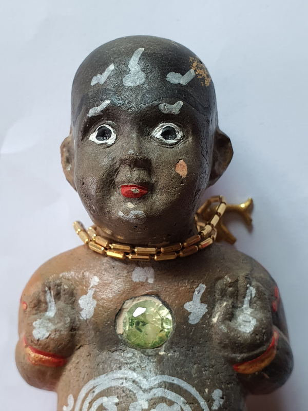 กุมารทอง รุ่นพัดยศ ฝังพลอย ปี 2552 ขนาด ฐาน 3 สูง 5นิ้ว