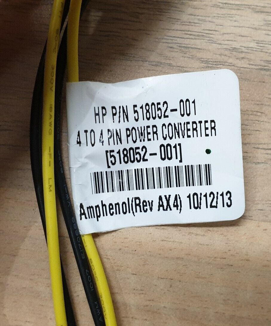 HP Cable Server 4-Pin to 4-Pin Power Cable Proliant ML150 G6 // 518052-001 (Used) // สินค้ารับประกัน โดย บริษัท อะไหล่เซิร์ฟเวอร์ จำกัด