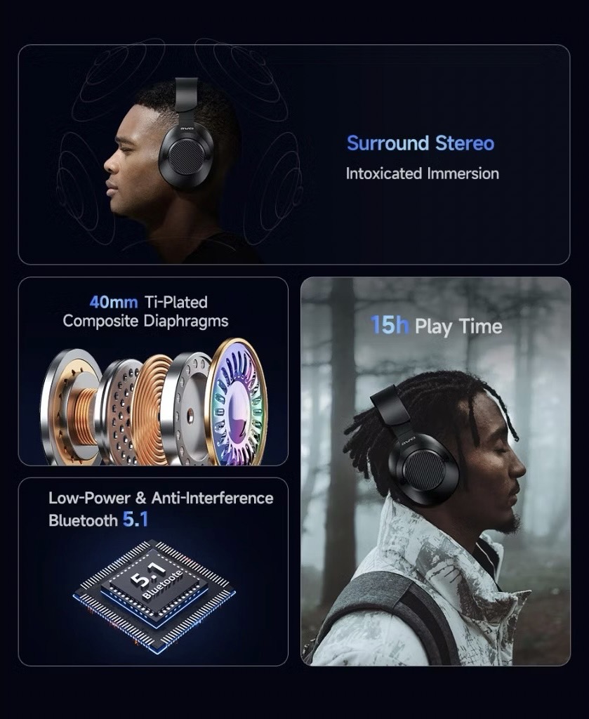 A997BL WIRELESS STEREO HEADPHONE