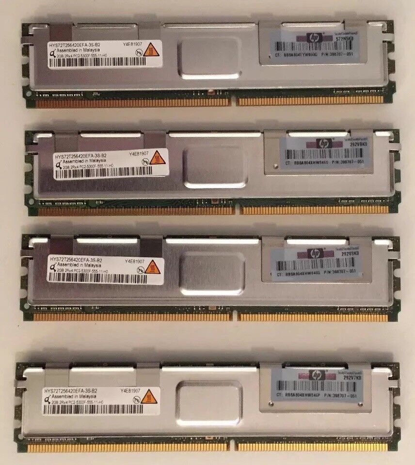 HP 2GB 2Rx4 PC2-5300F DDR2 ECC Server DIMM / 398707-051 (Used) // สินค้ารับประกัน โดย บริษัท อะไหล่เซิร์ฟเวอร์ จำกัด