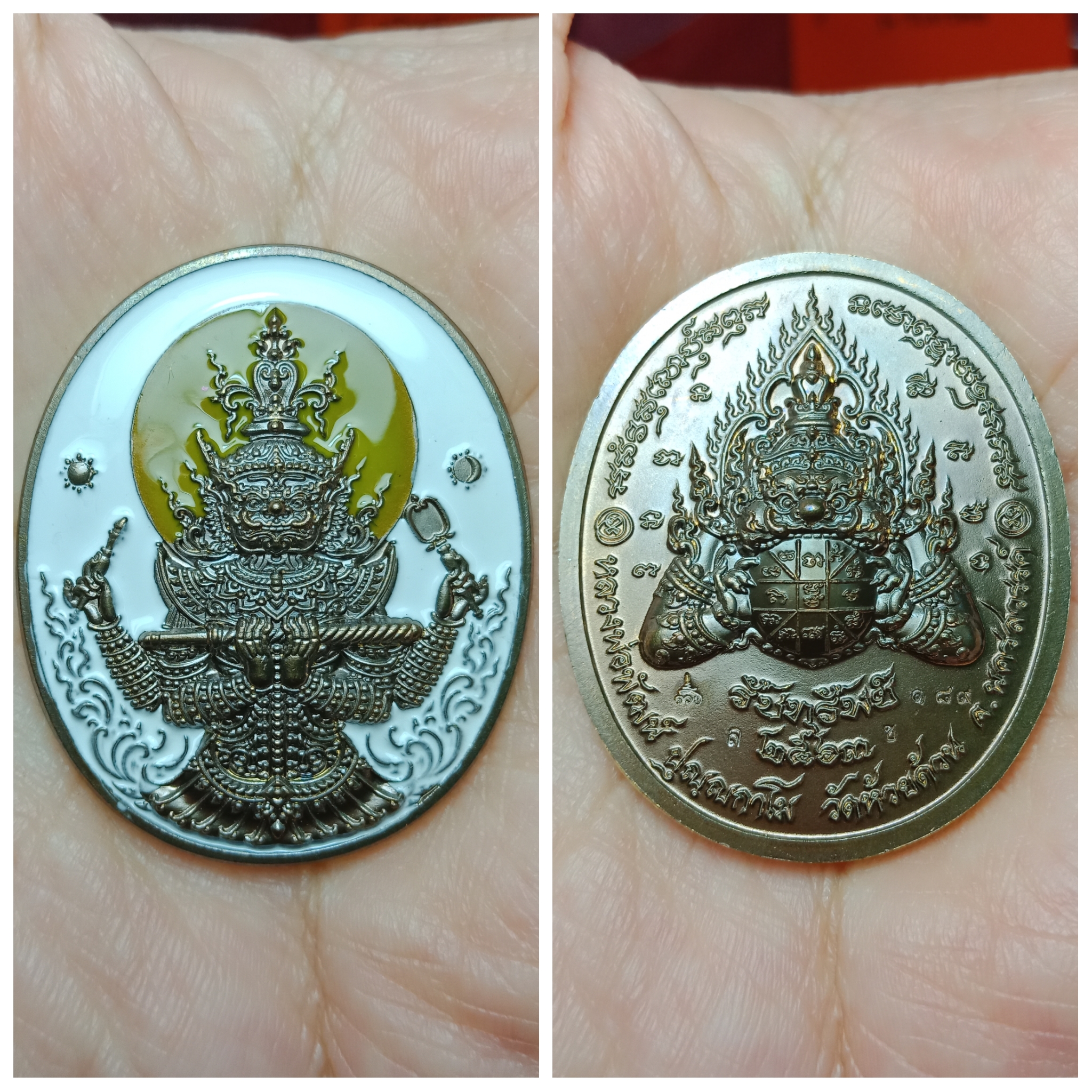 ท้าวเวสสุวรรณ รับทรัพย์ หลวงพ่อพัฒน์ วัดห้วยด้วน นครสวรรค์ เนื้อมหาชนวนลงยา