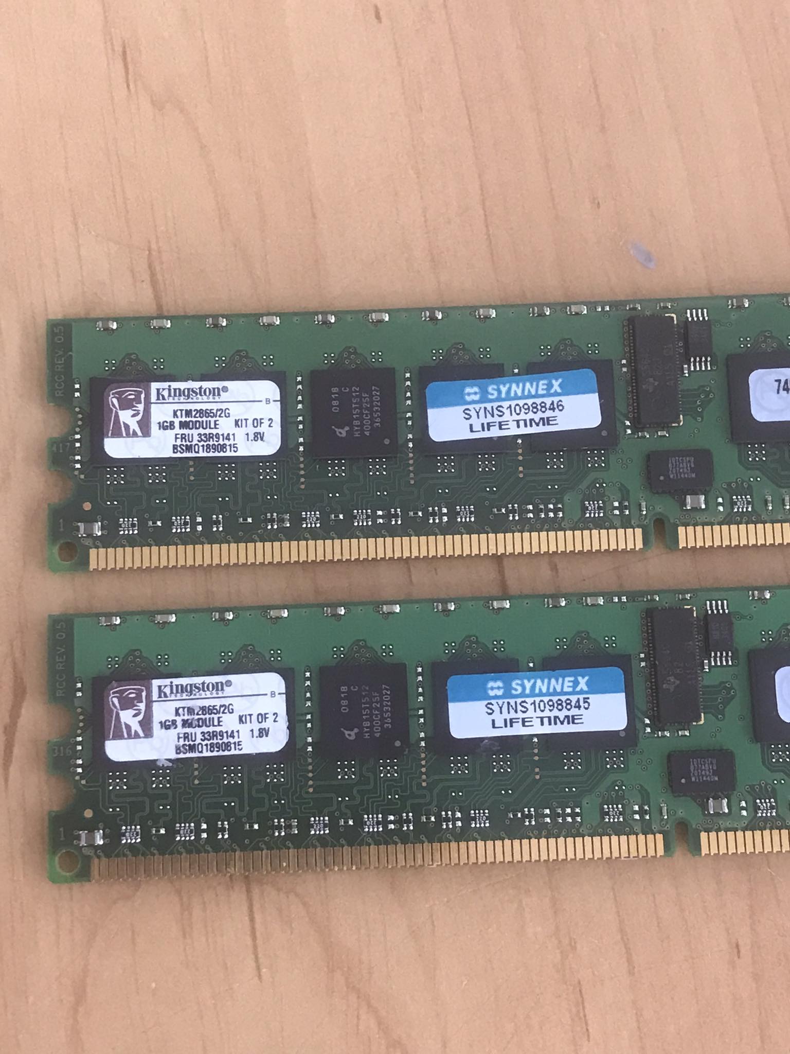 IBM Memory 1GB PC2 3200 DDR2 SDRAM - KTM2865/2G, 9965248-010.A00LF // 33R9141 (Used) // สินค้ารับประกัน โดย บริษัท อะไหล่เซิร์ฟเวอร์ จำกัด