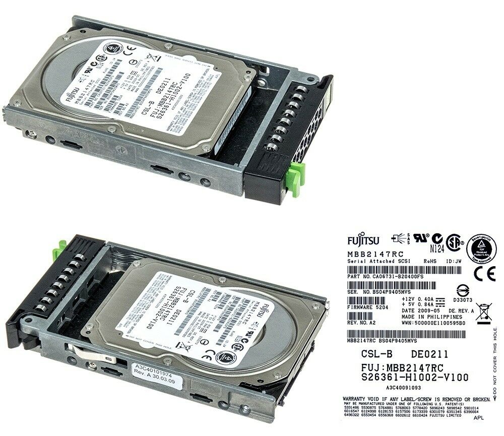 Fujitsu Enterprise 147GB 10K RPM SAS 16MB 2.5" HDD // MBB2147RC / S26361-H1002-V100 / A3C40092321 (Used) // สินค้ารับประกัน โดย บริษัท อะไหล่เซิร์ฟเวอร์ จำกัด