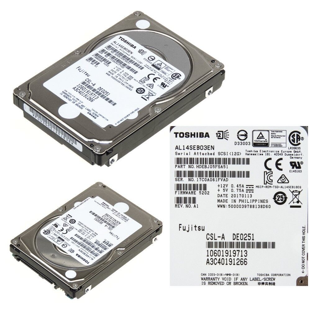 Fujitsu / Toshiba 300GB 10K 12G SAS 2.5" Hard Drive // AL14SEB03EN / A3C40191266 (Used) // สินค้ารับประกัน โดย บริษัท อะไหล่เซิร์ฟเวอร์ จำกัด