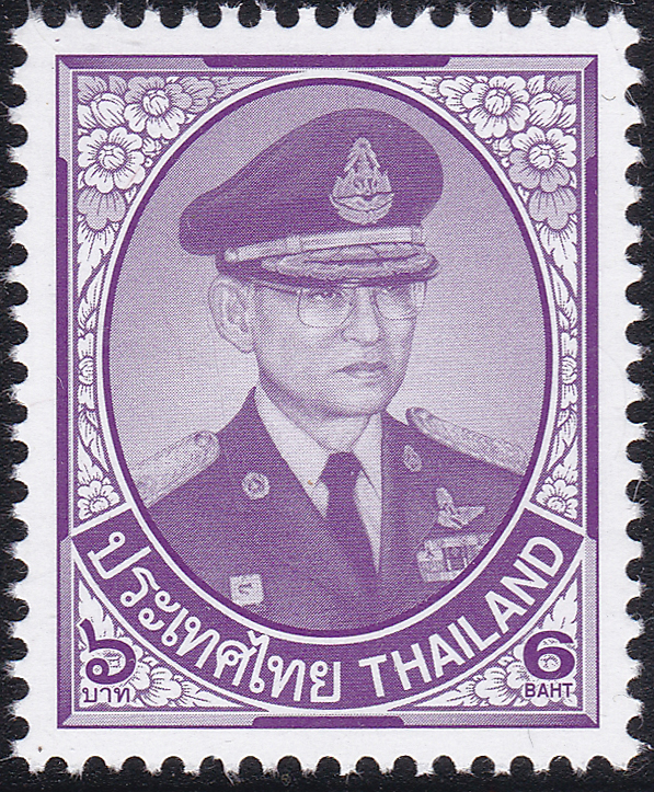 แสตมป์พระรูป ร.9 ชุดที่ 10 ดวง 6 บาท โรงพิมพ์ Cartor (พิมพ์1)