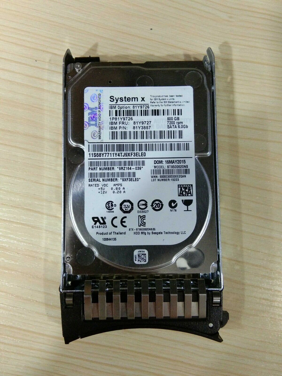 IBM 500GB 7.2K 6G SATA NL 2.5" SFF Hard Drive // 81Y9727 / 81Y9726 / 81Y3857 / ST9500620NS (Used) // สินค้ารับประกัน โดย บริษัท อะไหล่เซิร์ฟเวอร์ จำกัด