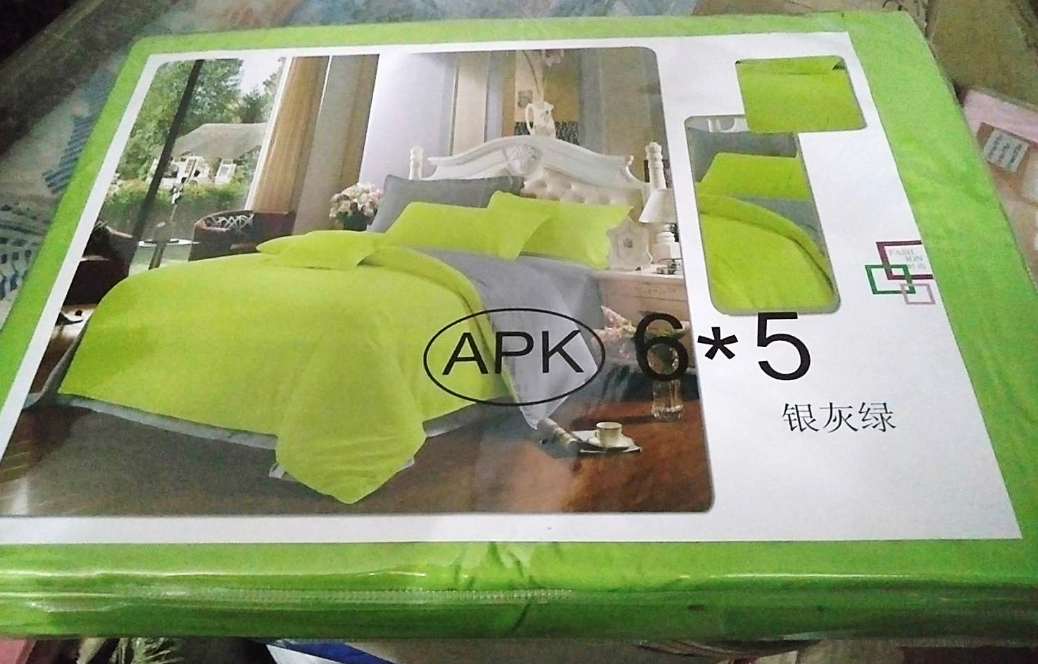 ผ้าปูที่นอน ครบชุด (ไม่มีผ้านวม) 6ฟุต สีพื้น สีเหมือนกันทั้งชุด