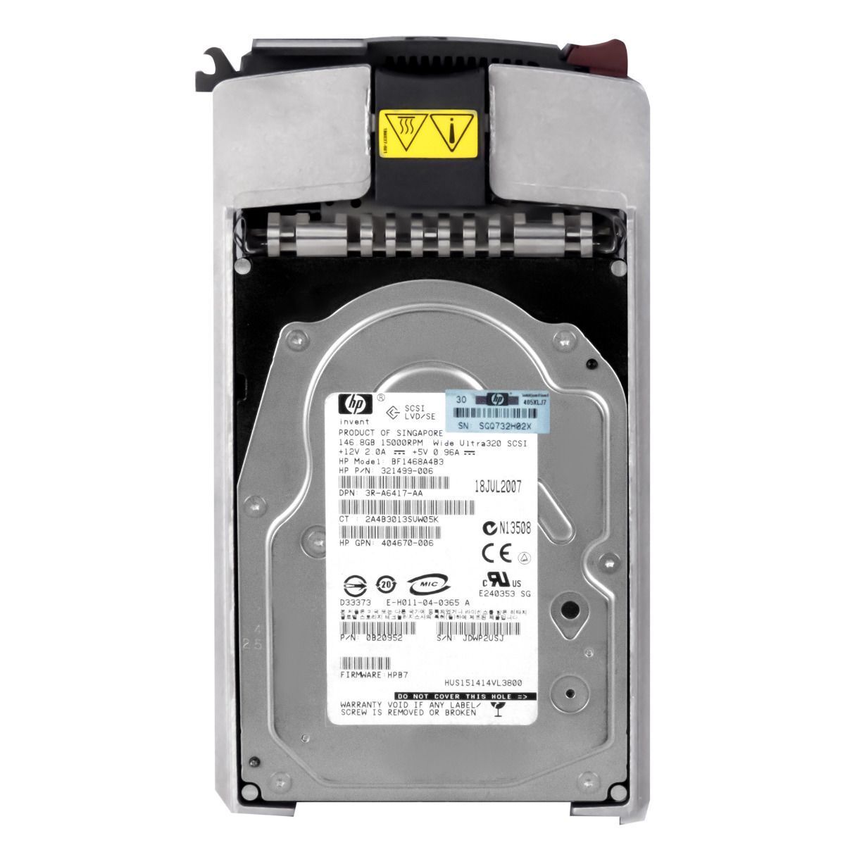 HP 146GB 15K 8MB SCSI U320 80-PIN 3.5" Hard Disk // BF1468A4B3 / HDD 321499-006 / GPN 404670-006 / 0B20952 / Tray 404712-001 (Used) // สินค้ารับประกัน โดย บริษัท อะไหล่เซิร์ฟเวอร์ จำกัด
