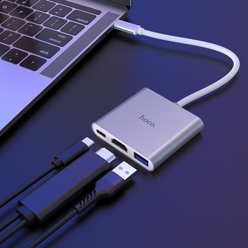 HB14 EASY USE TYPE-C ADAPTER (TYPE-C TO USB3.0+HDMI+PD)