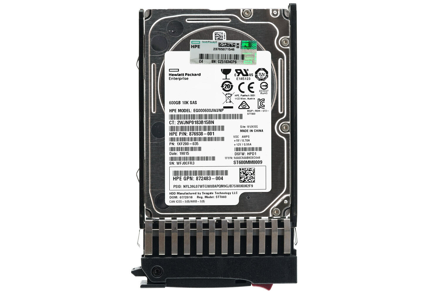 HP 600GB 10K SAS 12G 2.5" SFF HOT-SWAP EG000600JWJNP 787646-001 876938-001 GPN 787677-002 (New in Box) สินค้ารับประกัน โดย บริษัท อะไหล่เซิร์ฟเวอร์ จำกัด