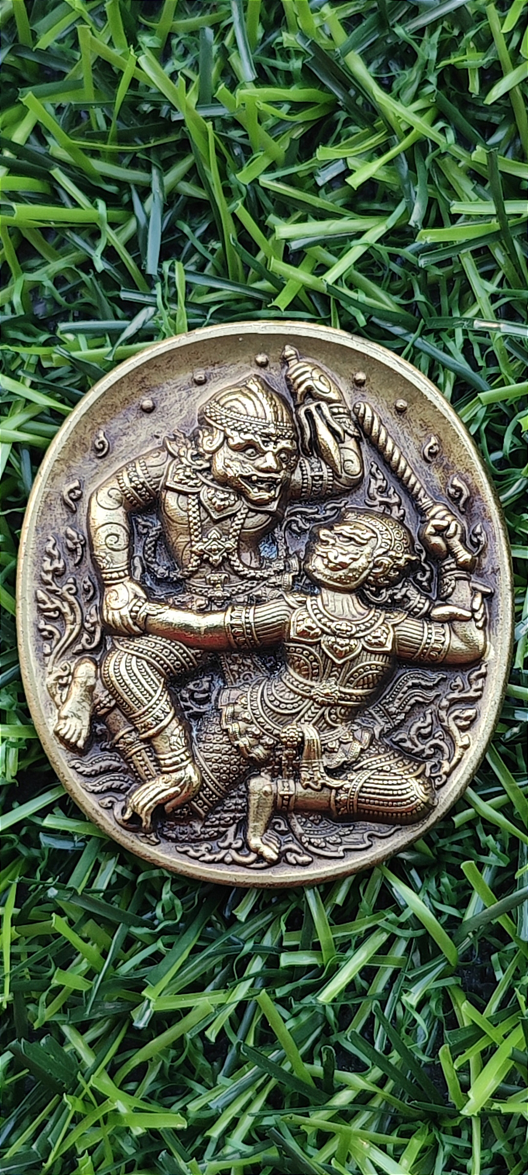 เหรียญหนุมาน รุ่นชินบัญชร หลวงพ่อฟู วัดบางสมัคร จ ฉะเชิงเทรา ปี2558 เนื้อทองนพคุณซาติน