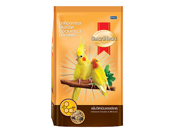 Smartheart Cockatiel & Lovebird สมาร์ทฮาร์ท อาหารนกค๊อกคาเทล เลิฟเบิร์ด สูตรเพิ่มวิตามินและแร่ธาตุ ขนาด 1 กิโลกรัม
