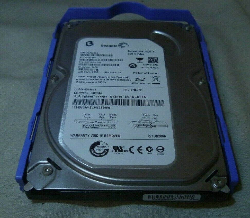 Seagate Barracuda 320GB SATA 7.2K 16MB 3.5" Hard Drive // ST3320813AS / 9FZ182-541 / 87H4891 / 45J4864 (Used) // สินค้ารับประกัน โดย บริษัท อะไหล่เซิร์ฟเวอร์ จำกัด