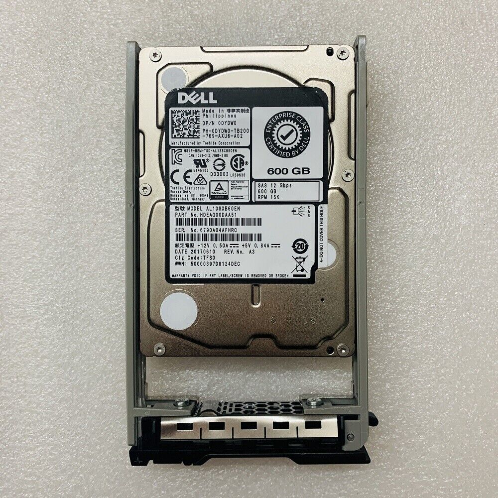 Dell 600GB 15K 12G SAS 2.5" RPM SFF Hard Disk // 0DYDW0 / AL13SXB60EN (Used) // สินค้ารับประกัน โดย บริษัท อะไหล่เซิร์ฟเวอร์ จำกัด