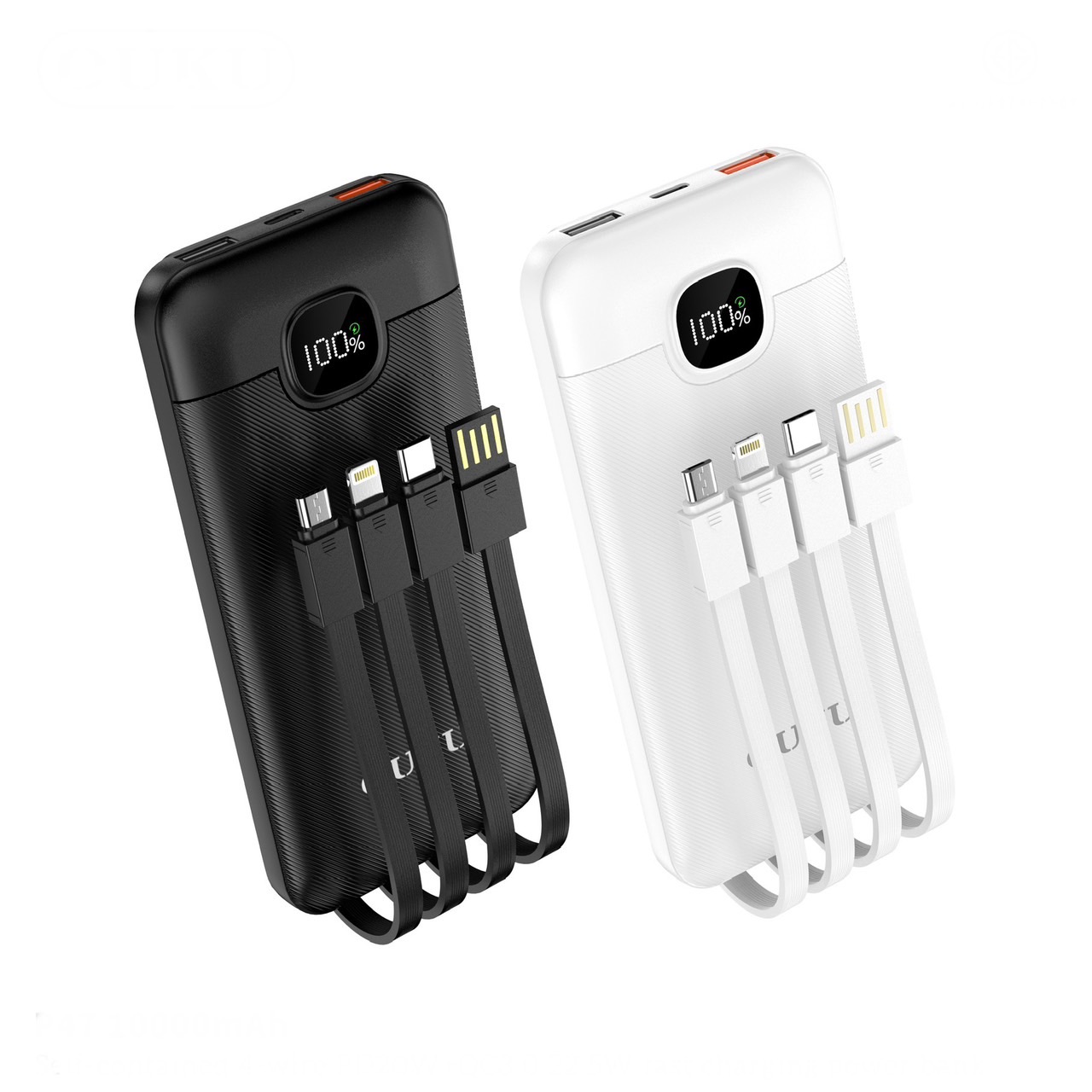 P47 SELF-CONTAINED 4-WIRE PD20W+QC3.0 22.5W FAST CHARGING POWERBANK 10000mAh