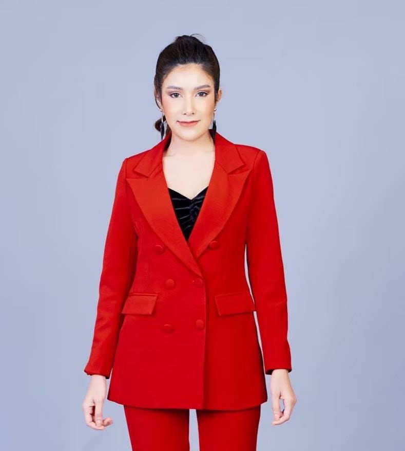 เสื้อสูทผู้หญิงสีแดงสด/กรม Boy Blazer #1902