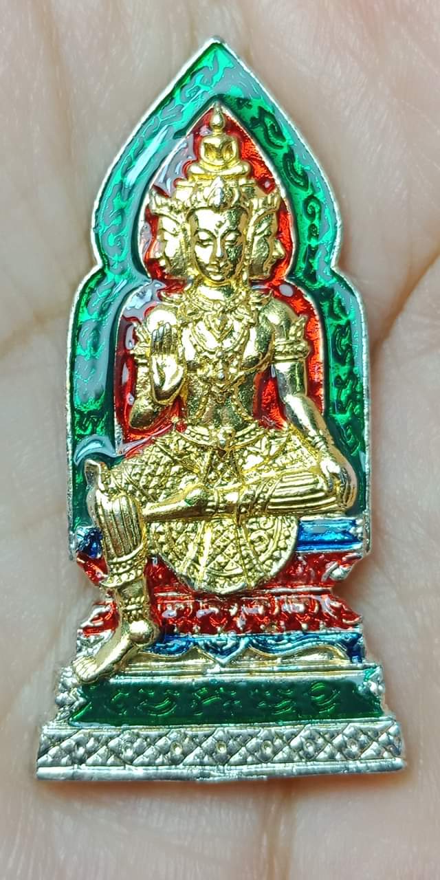 ท้าวมหาพรหมสุทธาวาส หลวงพ่อรักษ์ วัดสุทธาวาสฯ จ. อยุธยา เนื้อกะไหล่เงินลงยาราชาวดี