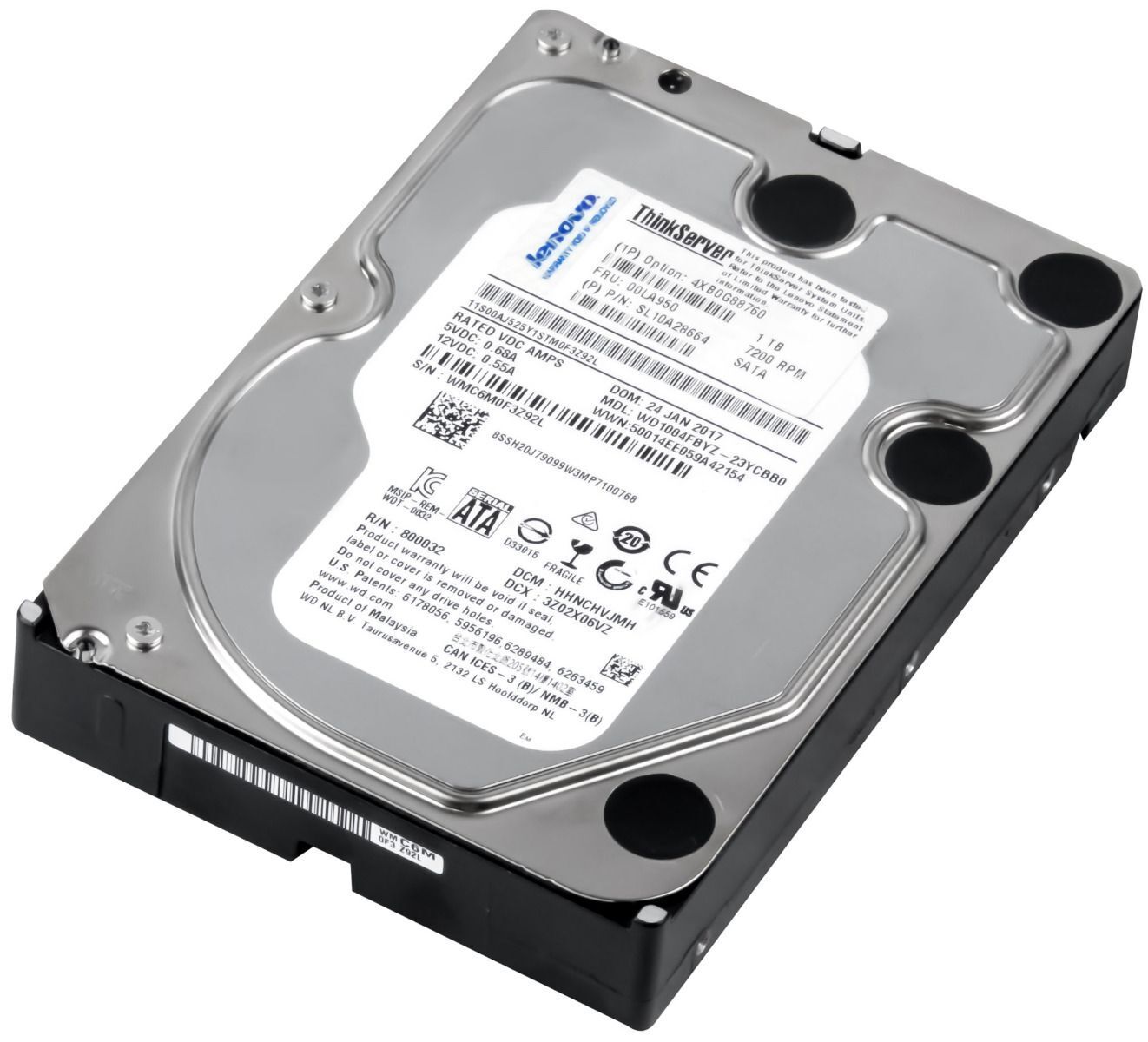 Lenovo 1TB 7.2K 6G SATA III 3.5" 128MB Hard Disk // FRU 00LA950 / SL10A28664 / 4XB0G88760 (Used) // สินค้ารับประกัน โดย บริษัท อะไหล่เซิร์ฟเวอร์ จำกัด