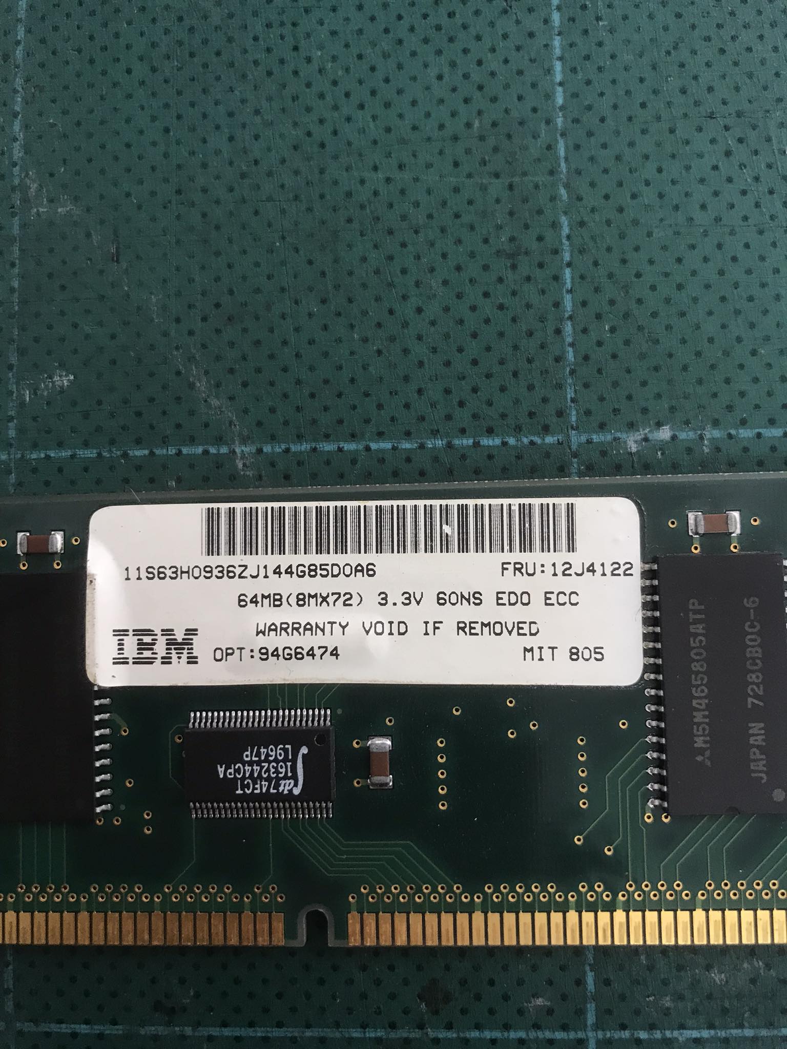 IBM 64MB ECC Memory Module / 12J4122 / 94G6474 // (USED) สินค้ารับประกัน โดย บริษัท อะไหล่เซิร์ฟเวอร์ จำกัด