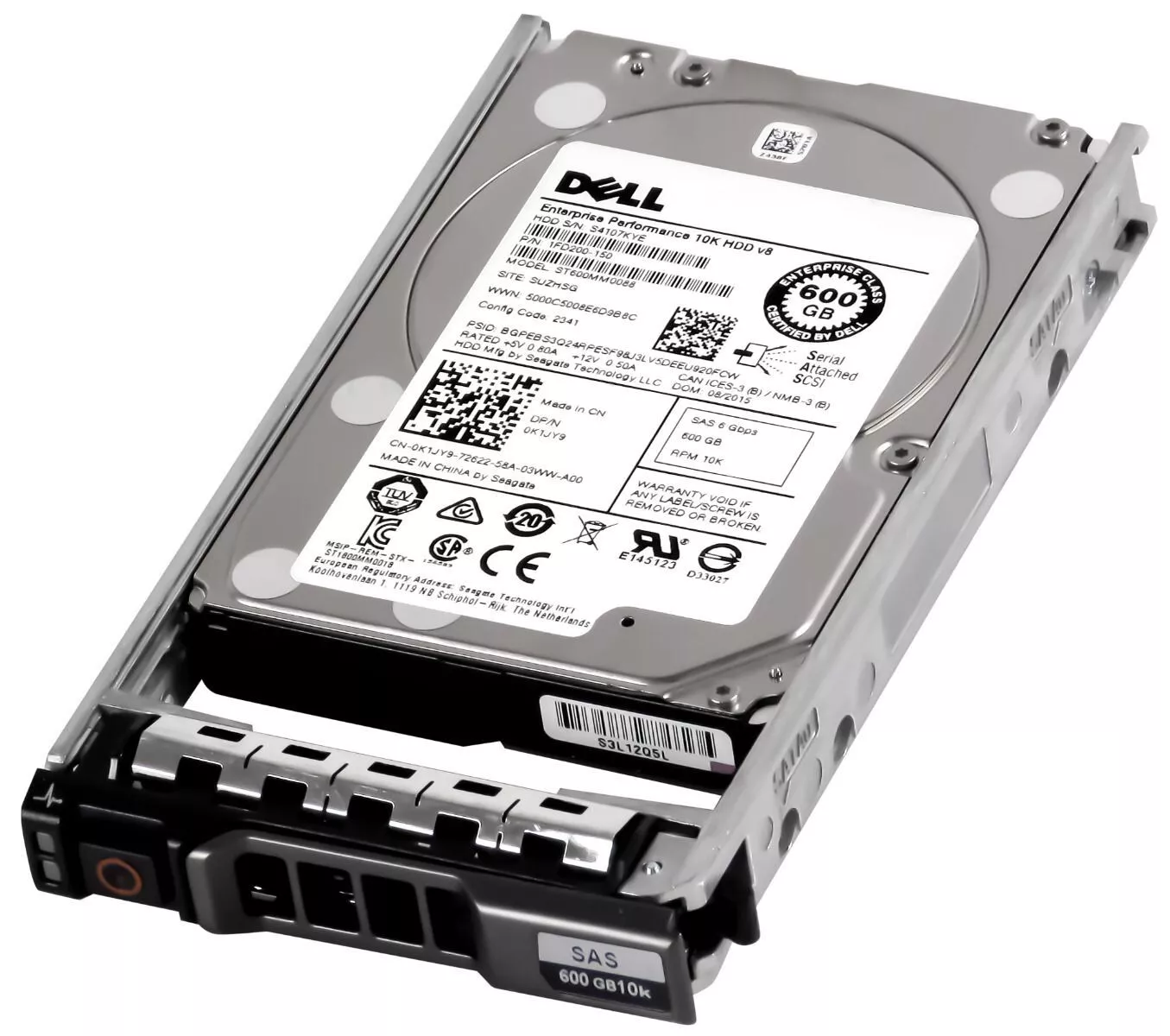 Dell 600Gb 10K SAS 6G 2.5” HDD Hard Drive , 0K1JY9, ST600MM0088, 1FD200-150 (Used) // สินค้ารับประกัน โดย บริษัท อะไหล่เซิร์ฟเวอร์ จำกัด