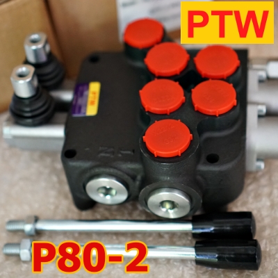 ไฮโดรลิคคอนโทรนวาวร์ (2แกน) PTW P80-2 (ุ6หุน) (80L.)(3,000-4,600PSI)