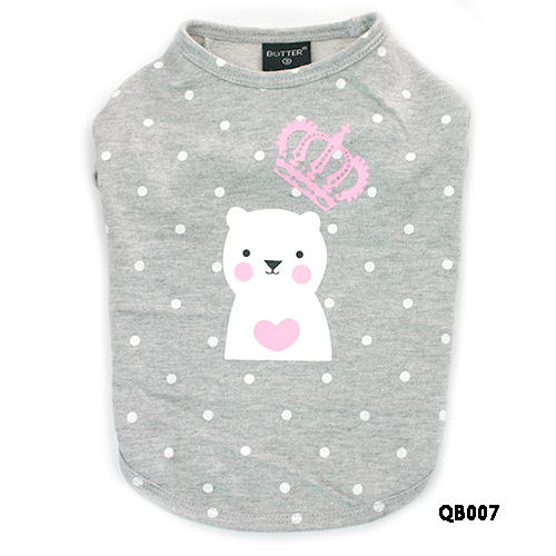 เสื้อยืดพื้นเทาจุดขาวลายหมีมงกุฏ ยี่ห้อ Butter size3