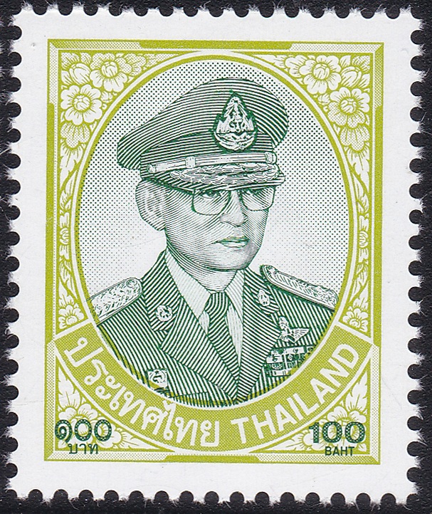 แสตมป์พระรูป ร.9 ชุดที่ 10 ดวง 100 บาท โรงพิมพ์ Cartor (พิมพ์1)