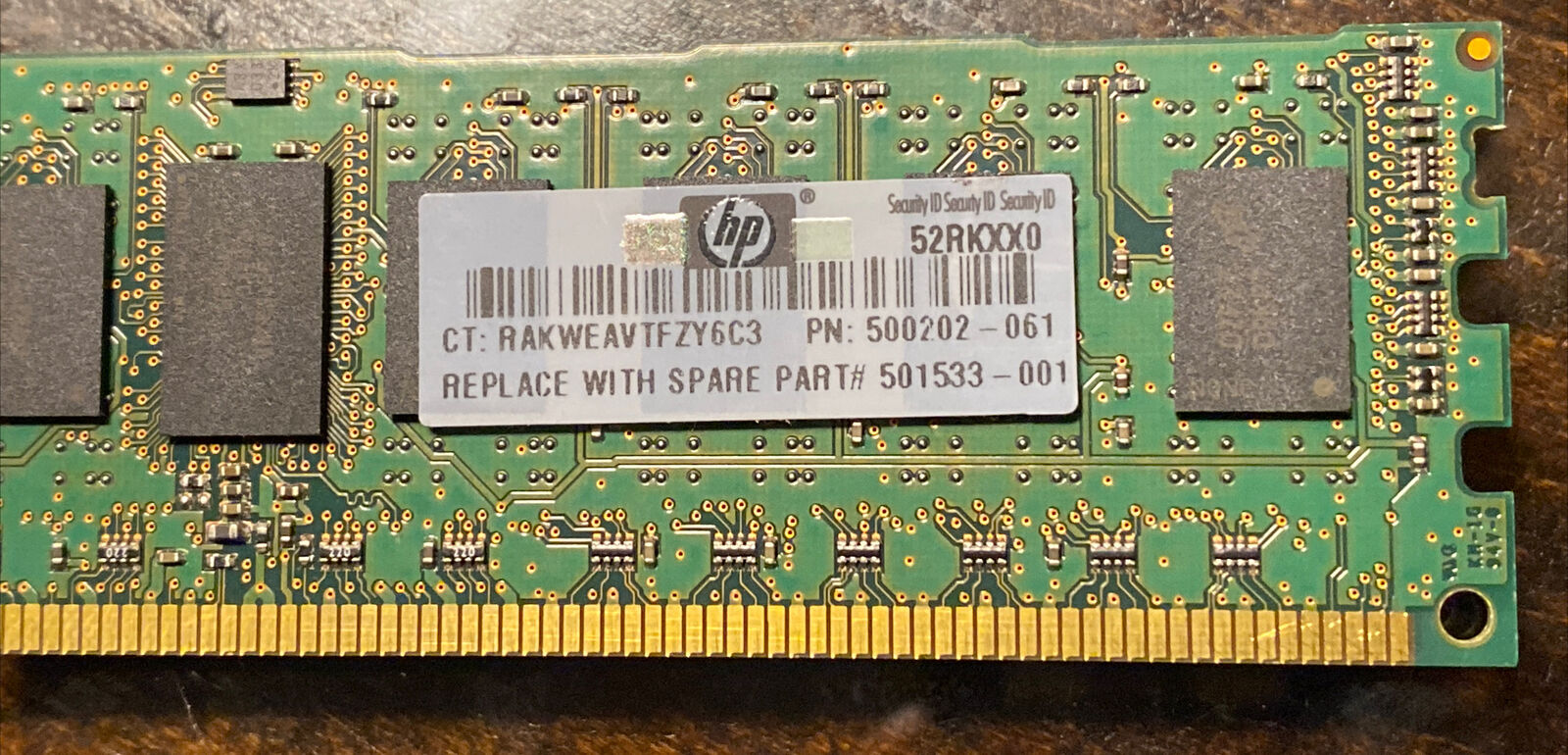 HP 2GB 2Rx8 PC3-10600R ECC Registered Server Memory Module Ram / 500202-061 / 501533-001 (Used) // สินค้ารับประกัน โดย บริษัท อะไหล่เซิร์ฟเวอร์ จำกัด
