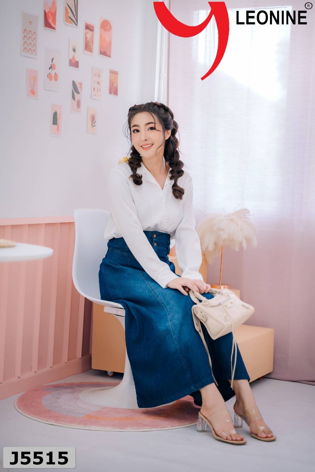 กระโปรงยีนส์ยาว J5515