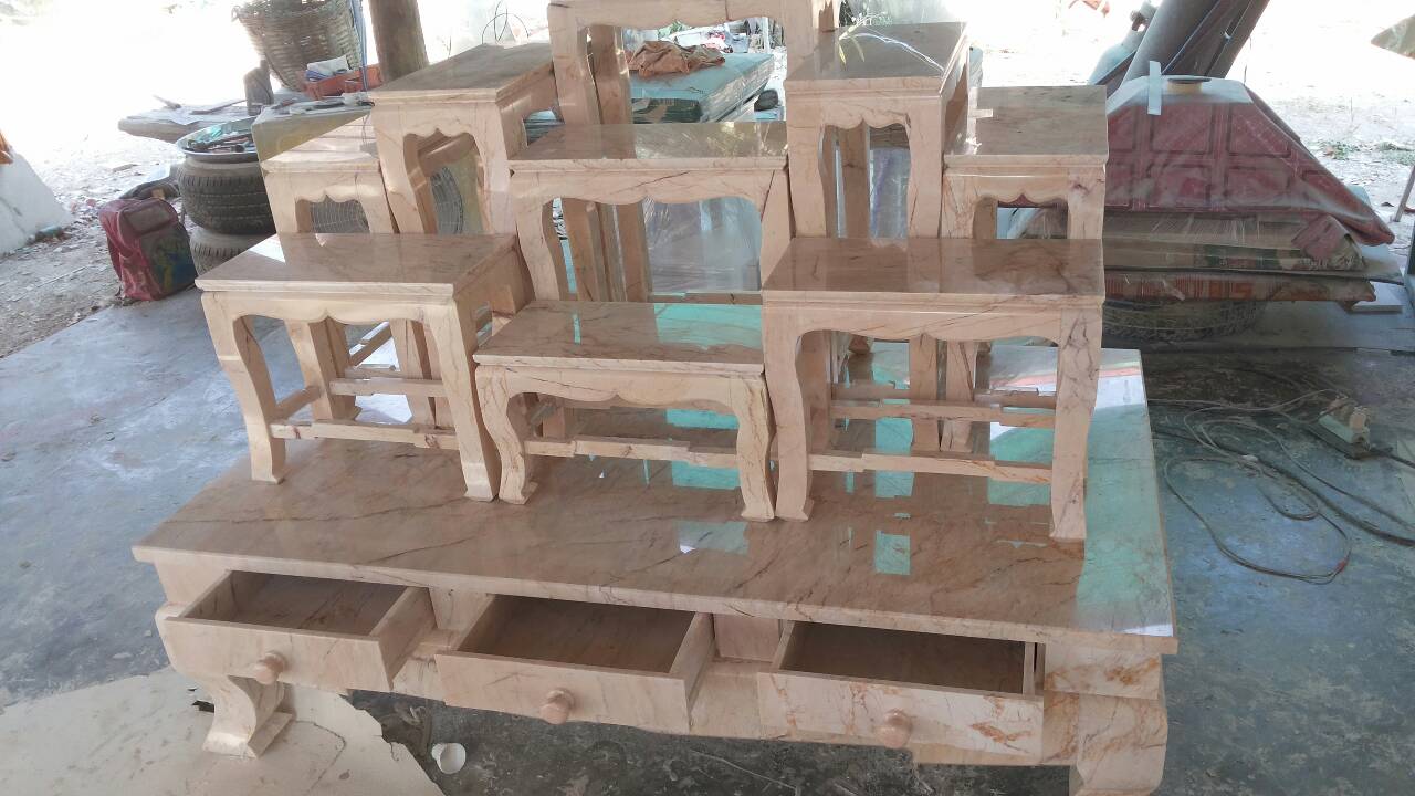 โต๊ะหมู่บูชาหินอ่อนหมู่9แบบมีชั้นใต้ลิ้ชัก