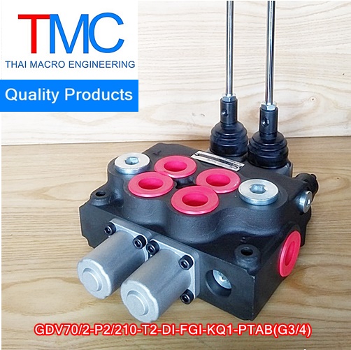 ไฮโดรลิกคอนโทรนวาวล์2แกน6หุนมีcarry over(70-80L)(4,500Psi/310Bar)Quality Products GDV70/2-P2/210-T2-DI-FGI-KQ1-PTAB(G3/4)