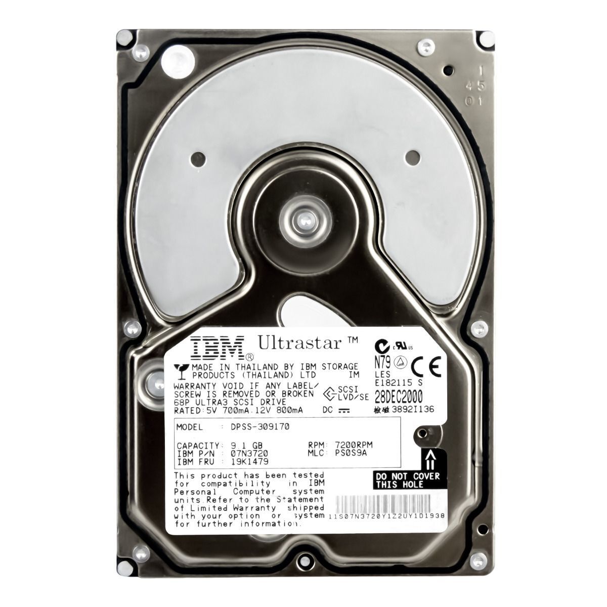 IBM Ultrastar HDD 36LP 19K1479 07N3720 9.1GB 7200U/Min 4MB 68-pin DPSS-309170 3.5'' (Used) // สินค้ารับประกัน โดย บริษัท อะไหล่เซิร์ฟเวอร์ จำกัด